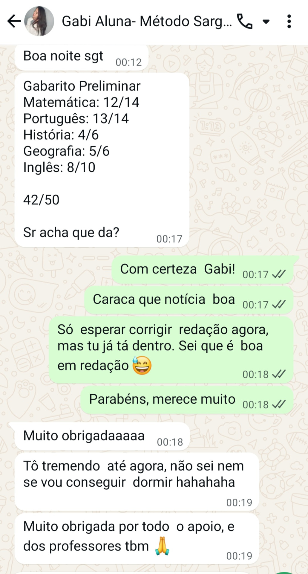 Depoimento real de aluno 1