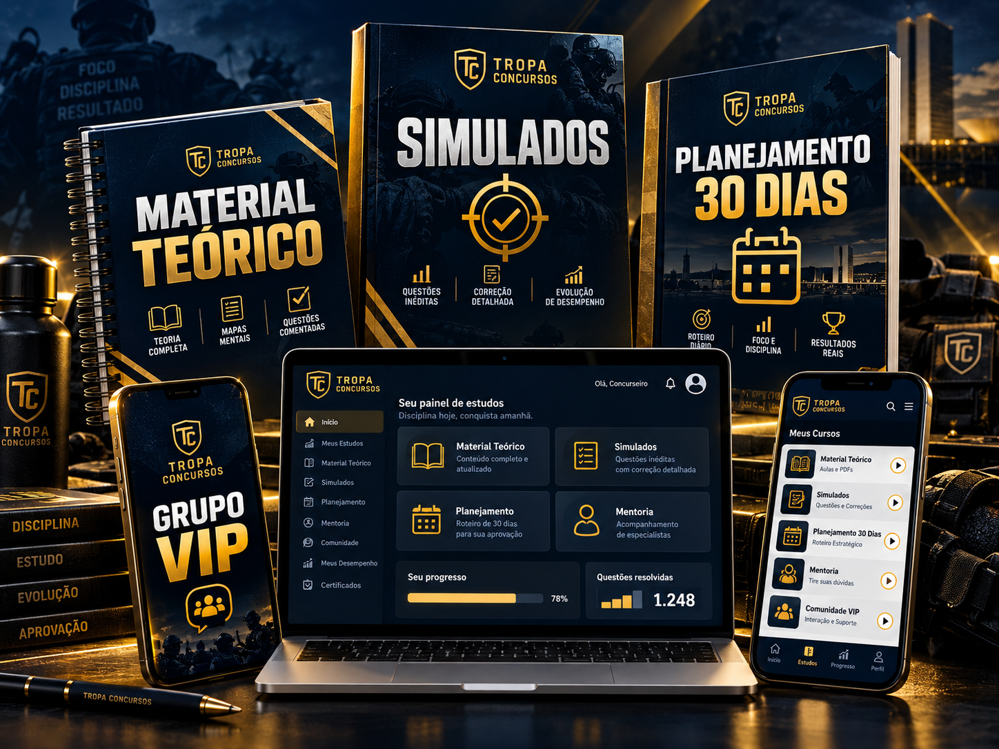 Materiais digitais da Operação PRF Administrativo