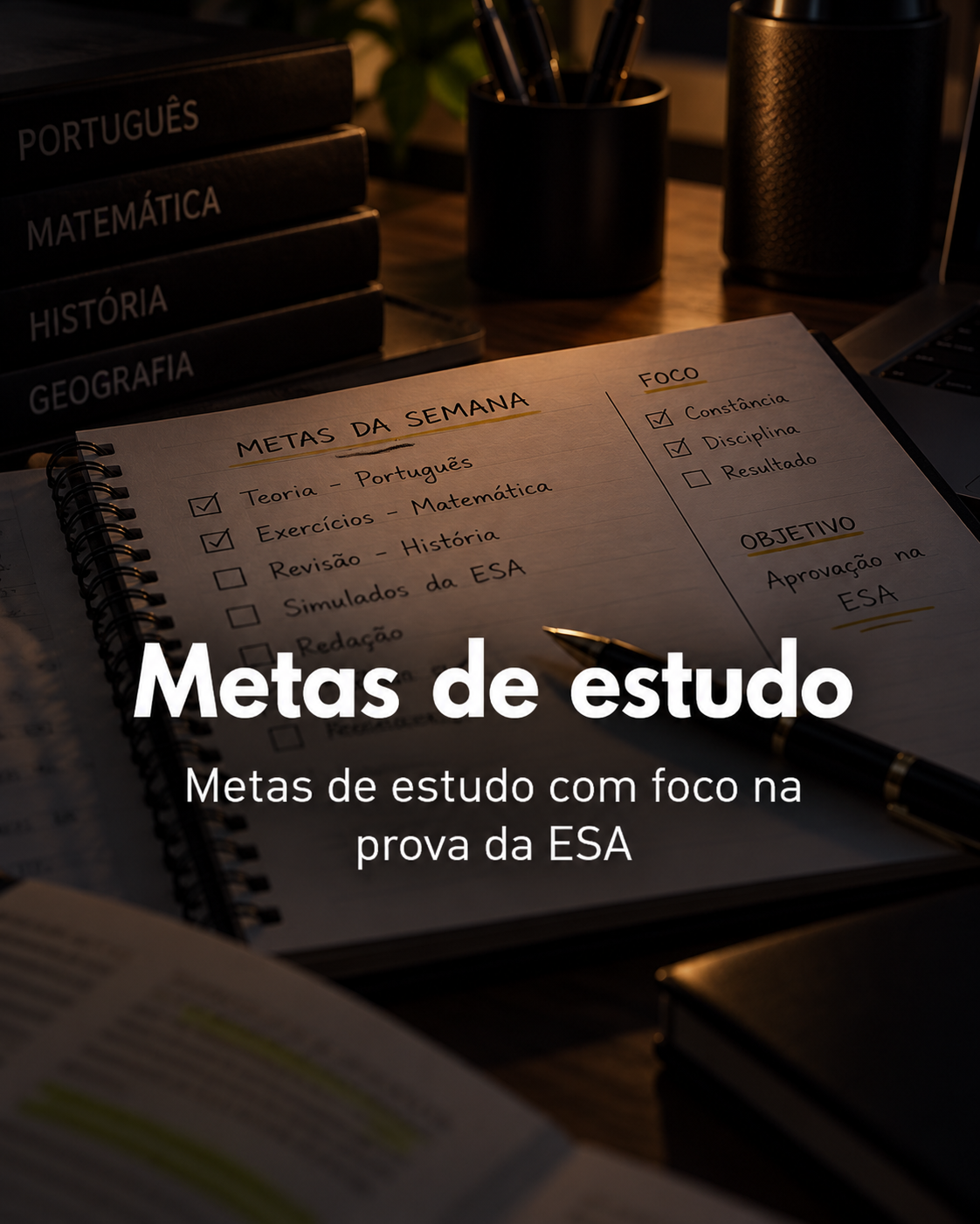 Metas de estudo com foco na prova da ESA