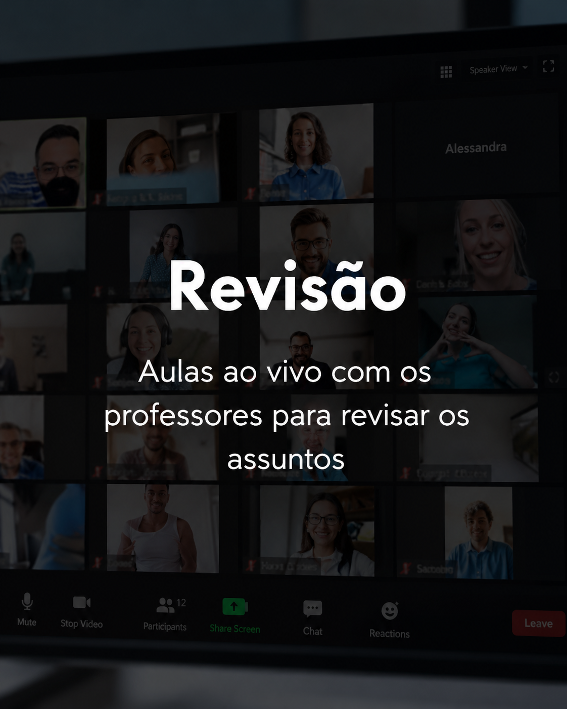 Revisão: aulas ao vivo com os professores